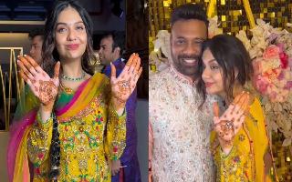 Divya Agarwal Mehendi: FIRST PICS Out; Actor Looks Radiant in Yellow While Fiancé Apurva Dons Pastels